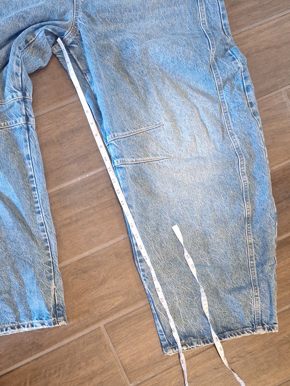 Free People Good Luck Barrel Leg Overalls Blue Cotton Denim XL Farm - Picture 10 of 13